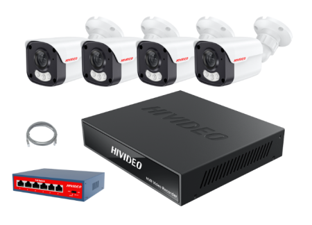 Комплект Видеонаблюдения IP Уличный на 4 камеры HI-KOMT5MP4A