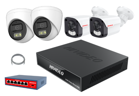Комплект Видеонаблюдения IP Комбинированный на 4 камеры HI-KOMT5MP4АВ